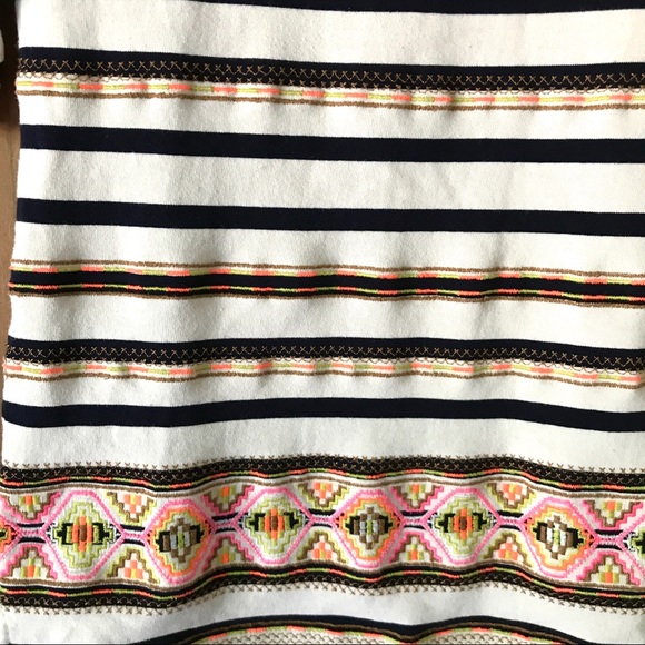 J. Crew Stitchwork Striped Top Embroidered XS - Picture 4 of 6